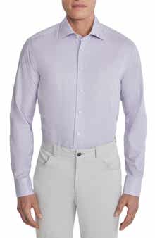 Jack Victor Arsenio Windowpane Cotton Twill Dress Shirt