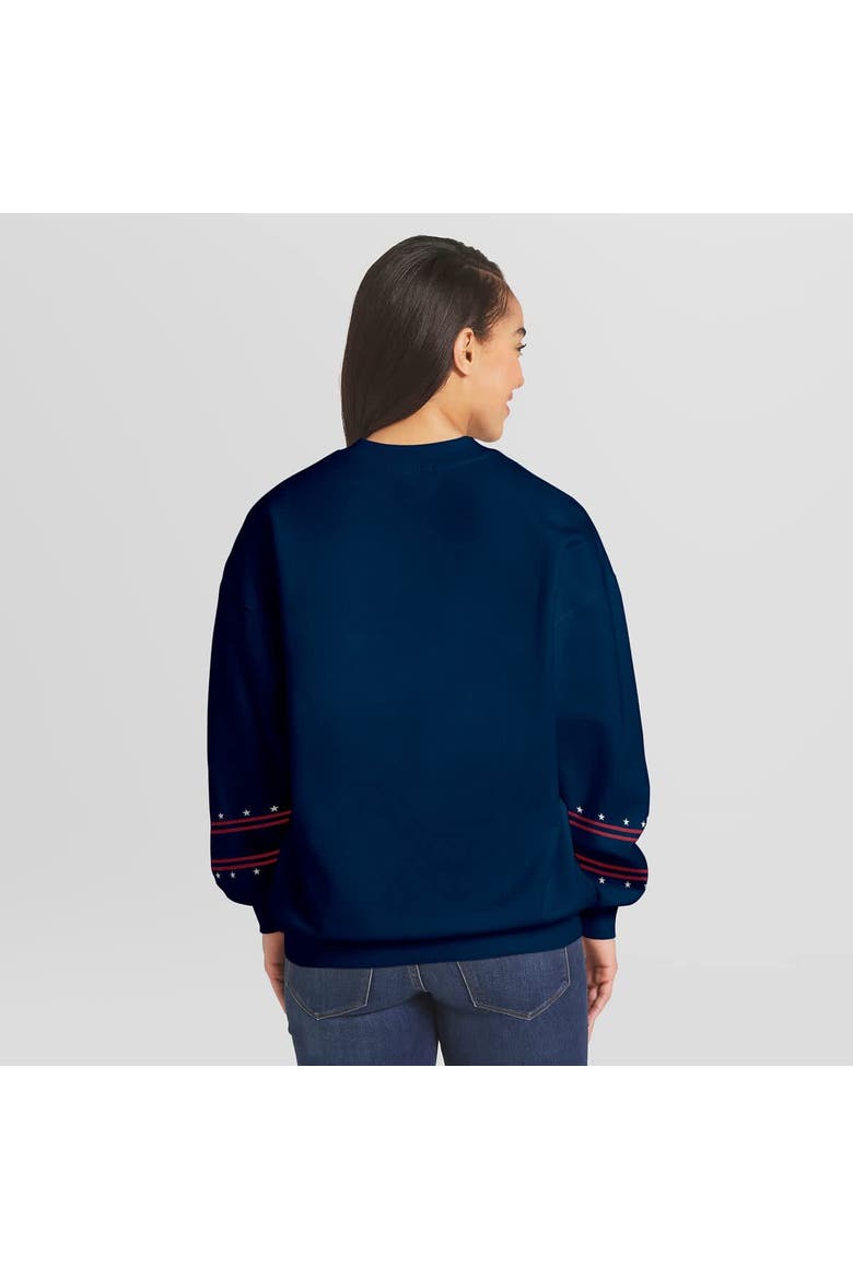 Women's WEAR by Erin Andrews  Navy New York Yankees Americana Heavyweight Fleece Sweatshirt, Alternate, color, Navy