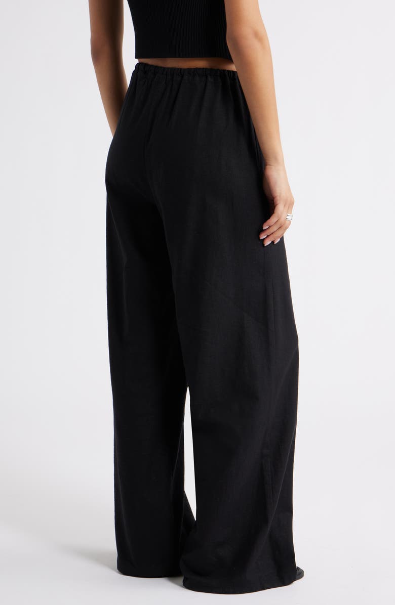 Wide Leg Linen Blend Pants