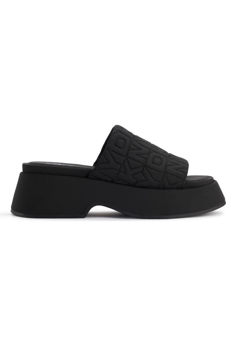 DKNY Logo Quilt Platform Sandal, Alternate, color,