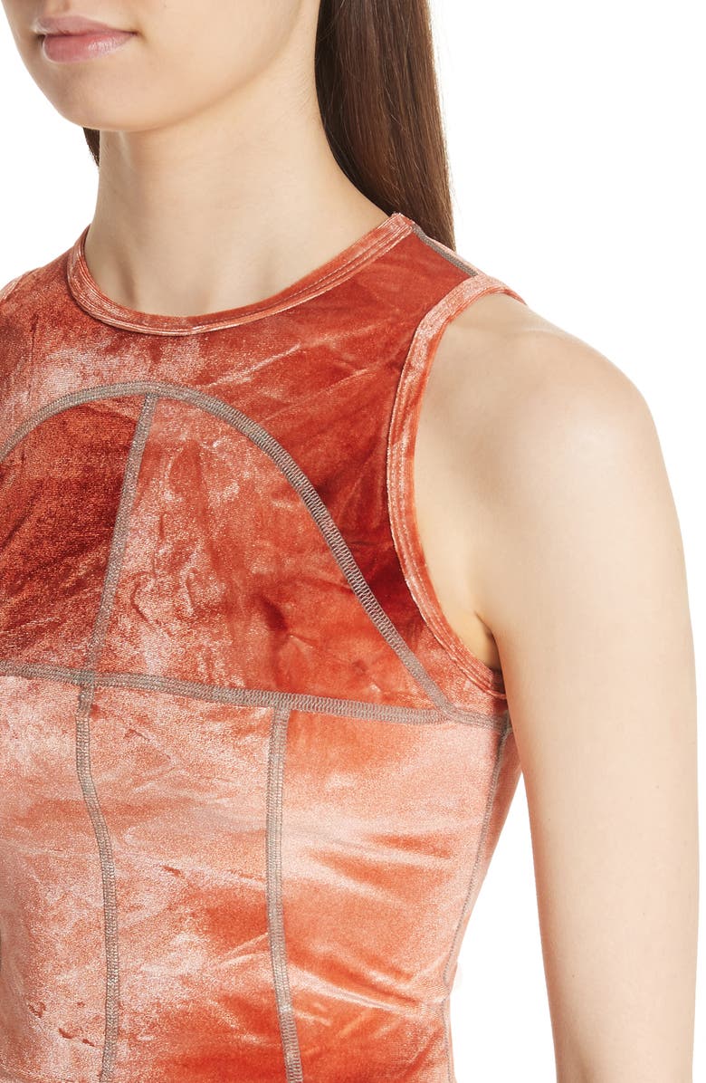Eckhaus Latta Shiny Velour Fitted Tank, Alternate, color, 