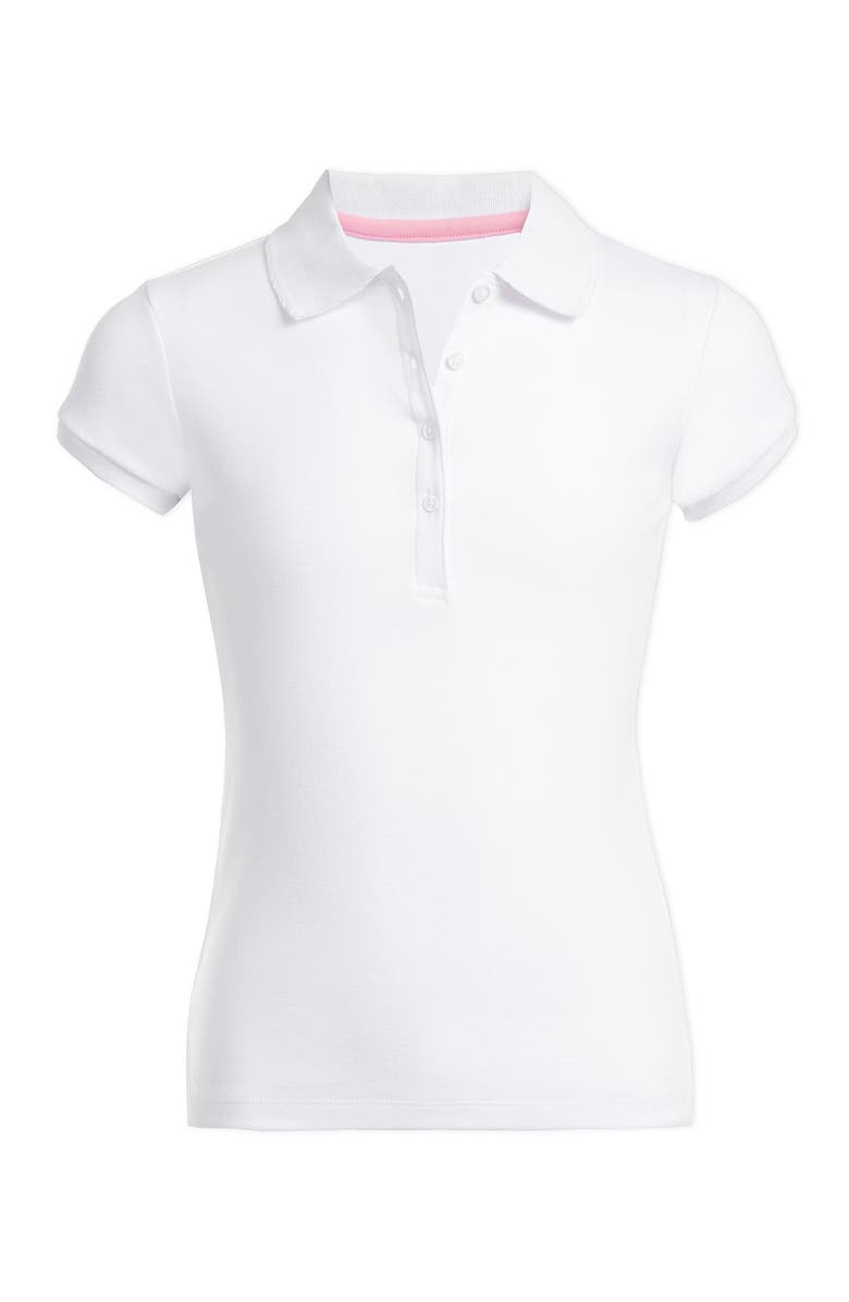 Nautica Short Sleeve Uniform Polo, Main, color, White