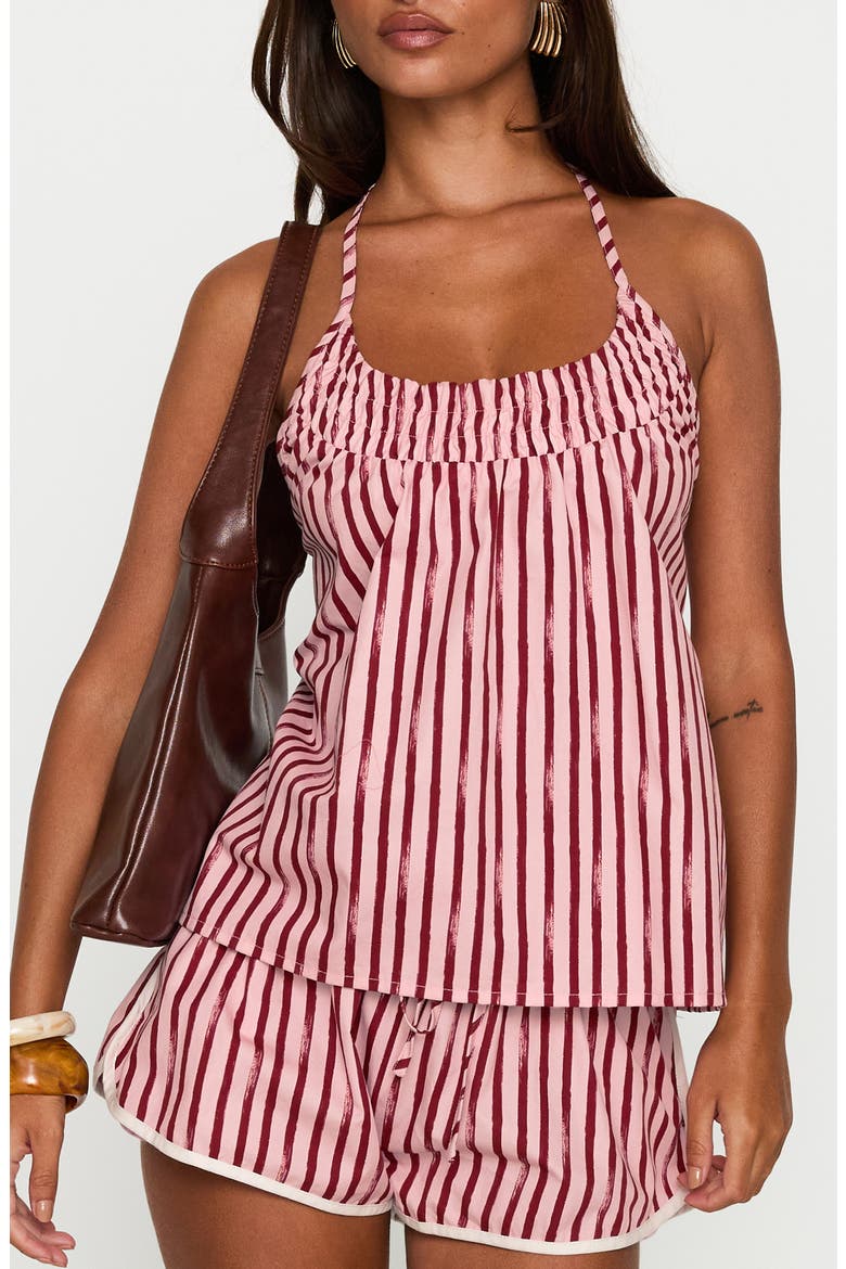 Your Everything Stripe Organic Cotton Halter Top, Main, color, PINK STRIPE