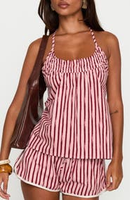 Princess Polly Your Everything Stripe Organic Cotton Halter Top