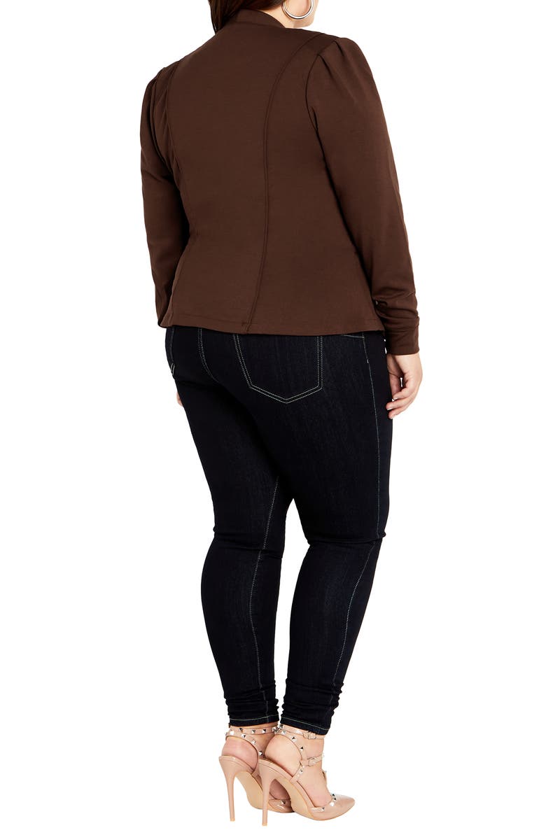 City Chic Piping Praise Ponte Knit Jacket, Alternate, color, 