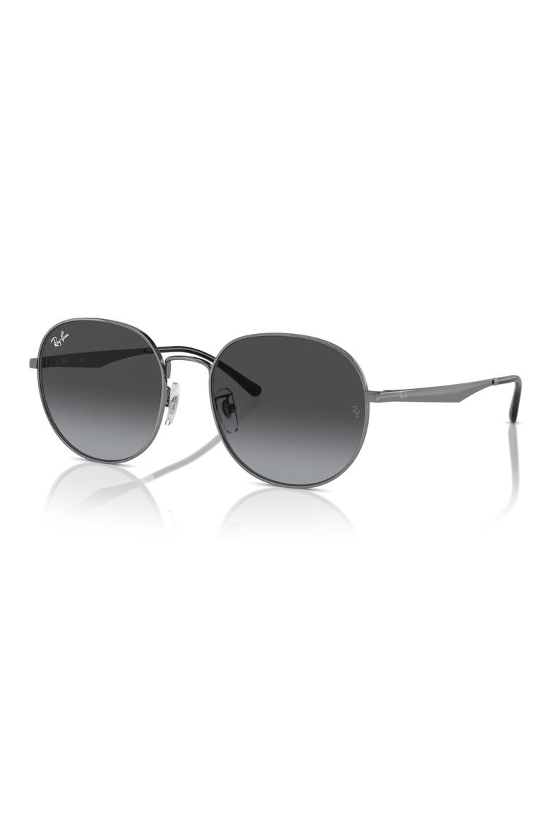 57mm Phantos Round Sunglasses, Alternate, color, GUNMETAL