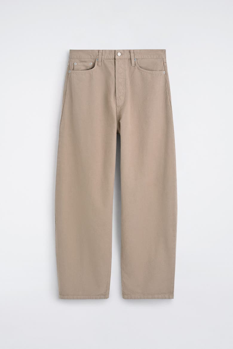 Mallow Relaxed-fit Barrel-leg Jeans, Alternate, color, BEIGE