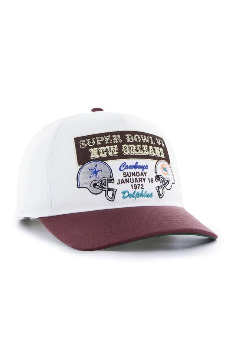 '47 Men's '47 White/Brown NFL Multi-Team Throwback Dueling Logos Adjustable Hitch Hat, Alternate, color, White