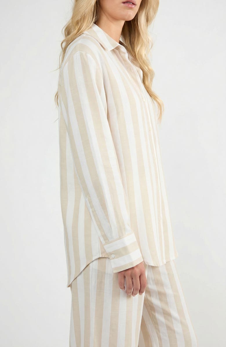 Viens Avec Moi The Paloma Long Sleeve Shirt, Alternate, color, Beige