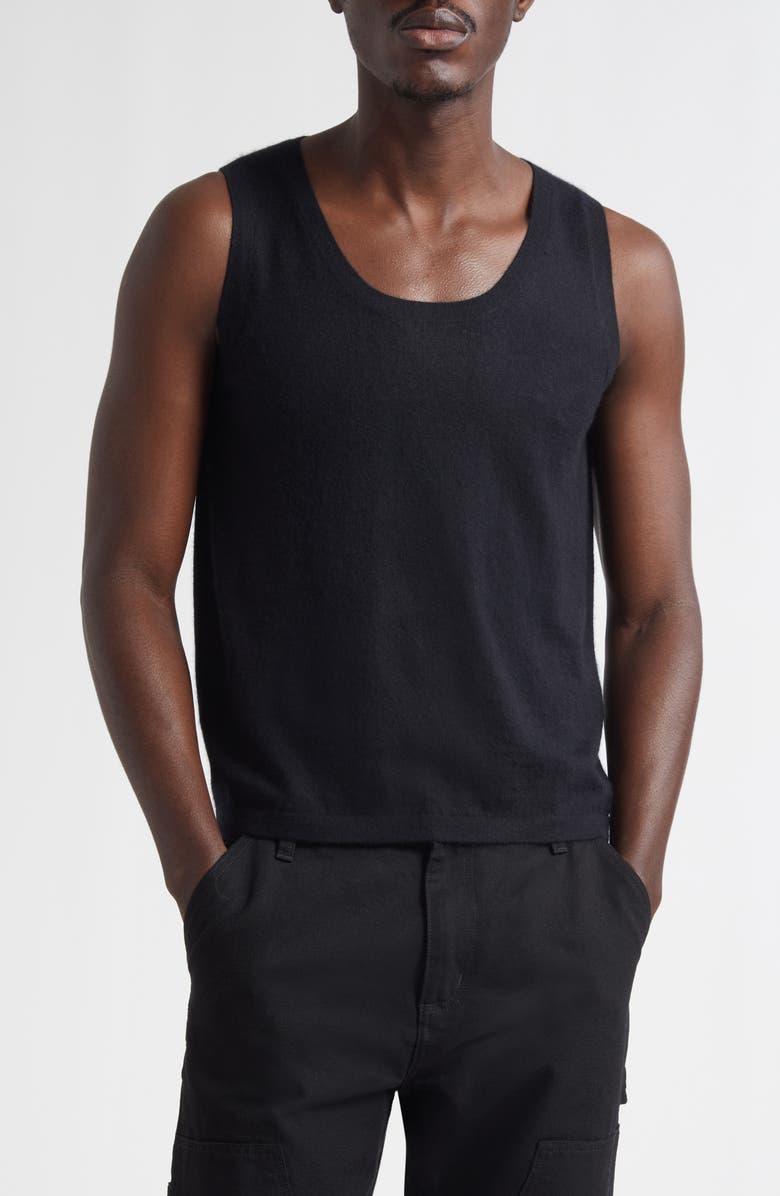 FRENCKENBERGER Short Big Cashmere Tank, Main, color, Black
