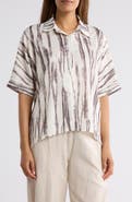 PATRIZIA LUCA Patterned High-Low Button-Up Shirt
