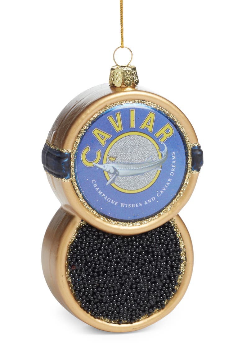 Tinned Caviar Christmas Ornament, Main, color, BLUE MULTI