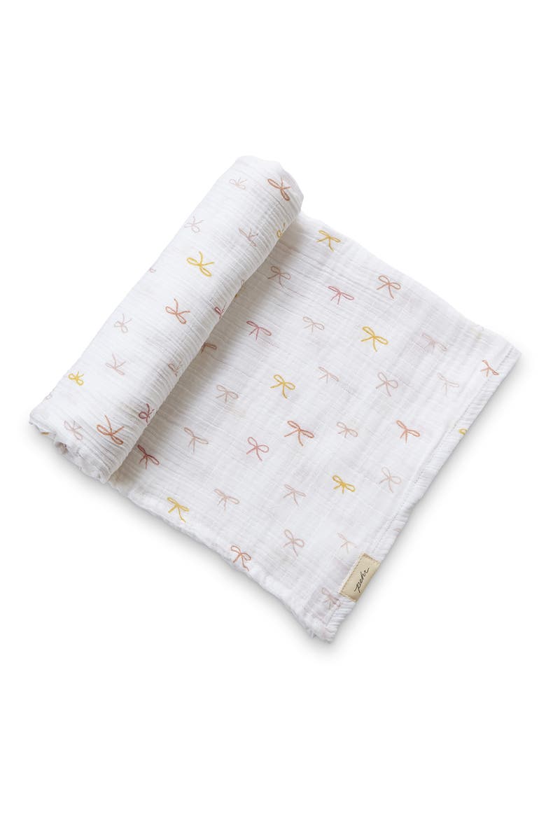 Poppy Organic Cotton Muslin Swaddle, Main, color, PINK
