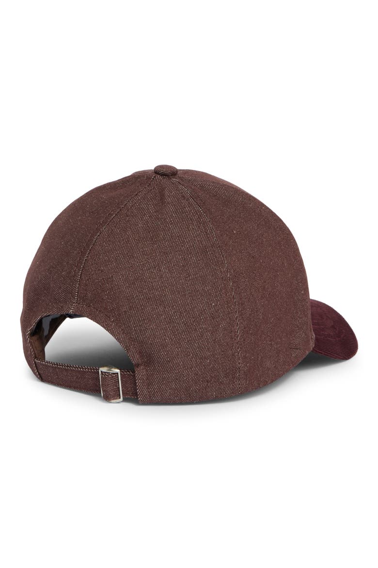 Corduroy Brim Denim Baseball Cap, Alternate, color, WINE