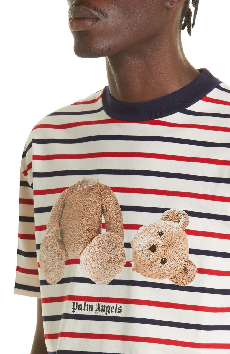 Palm Angels Classic Bear Stripe Graphic Tee, Alternate, color,