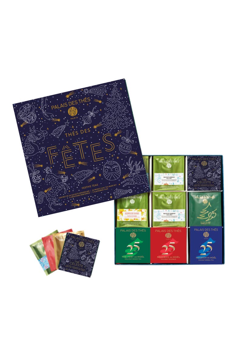 54-Piece Festive Teas Gift Set, Main, color, NAVY MULTI