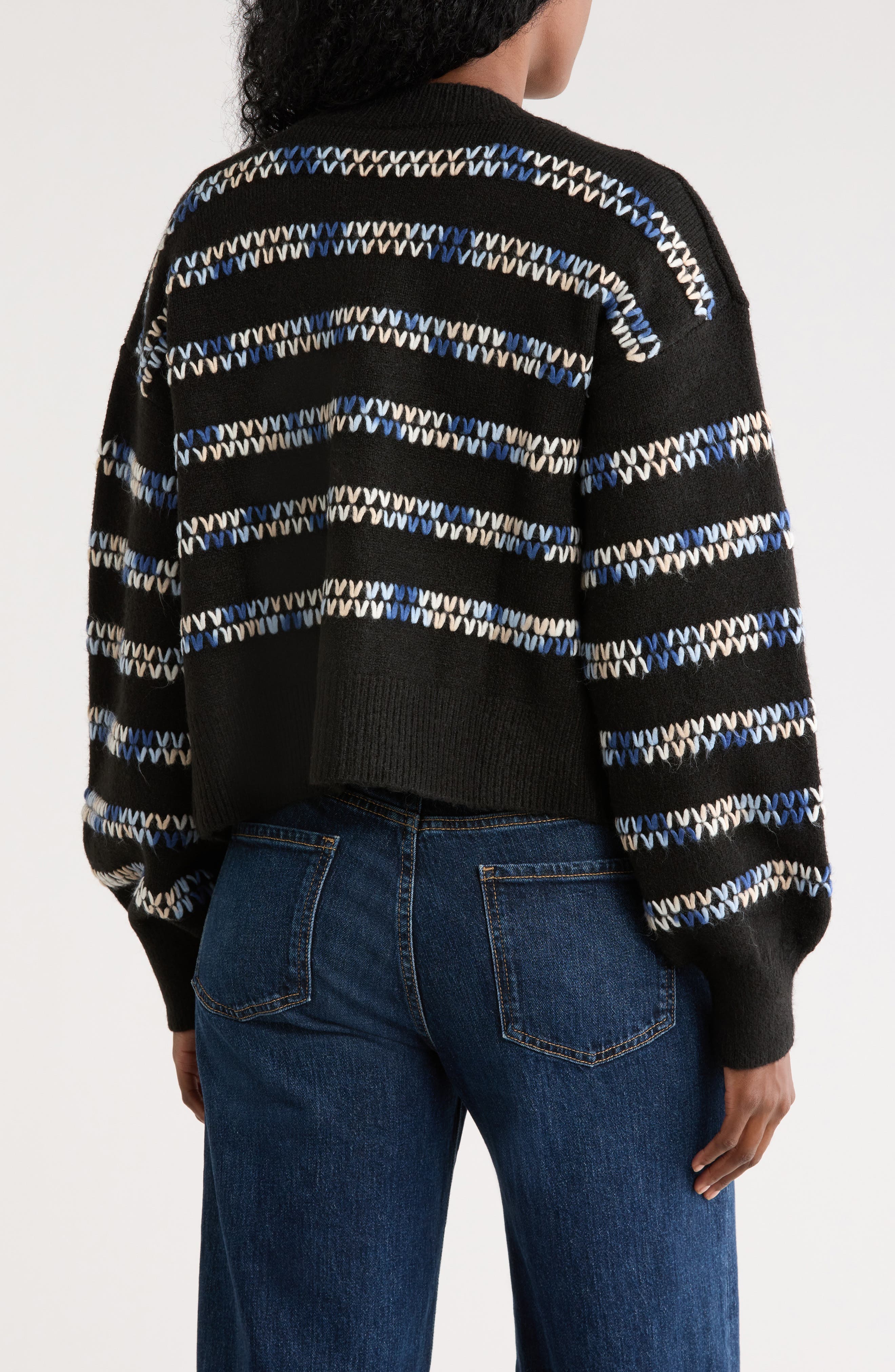 Whipstitch V-Neck Button-Up Cardigan - image 2