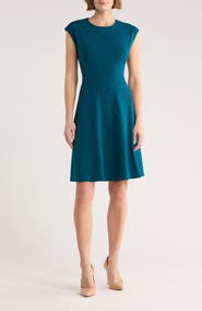 Calvin Klein Cap Sleeve A-Line Dress