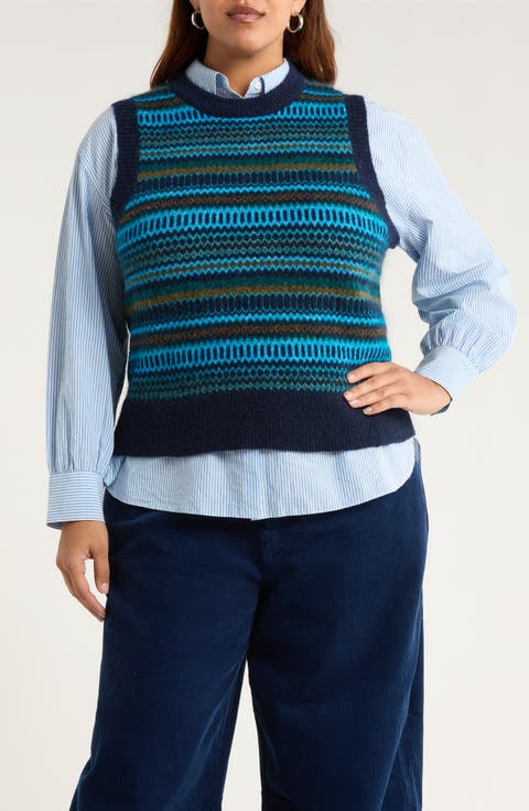 Annik Fair Isle Wool & Mohair Blend Sweater Vest (Plus)