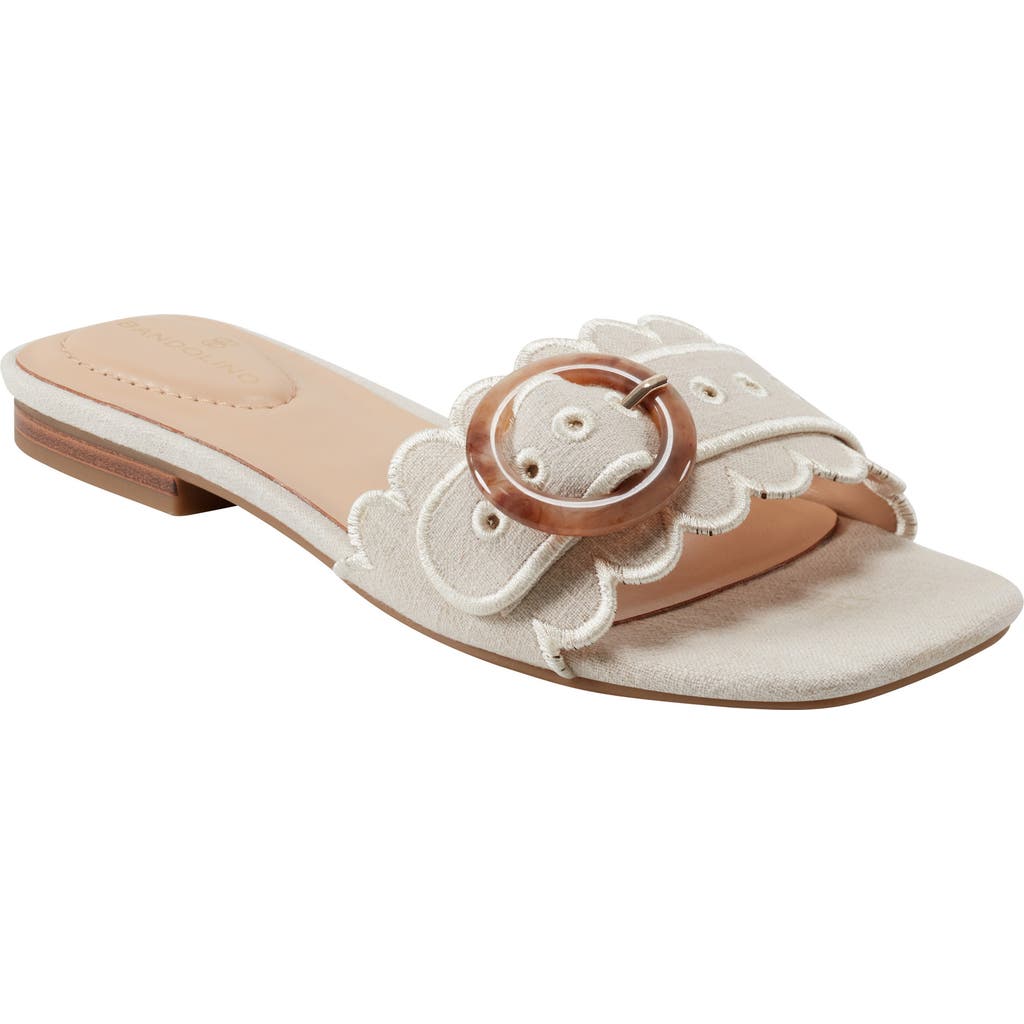 Shop Bandolino Silla Scallop Slide Sandal In Light Natural
