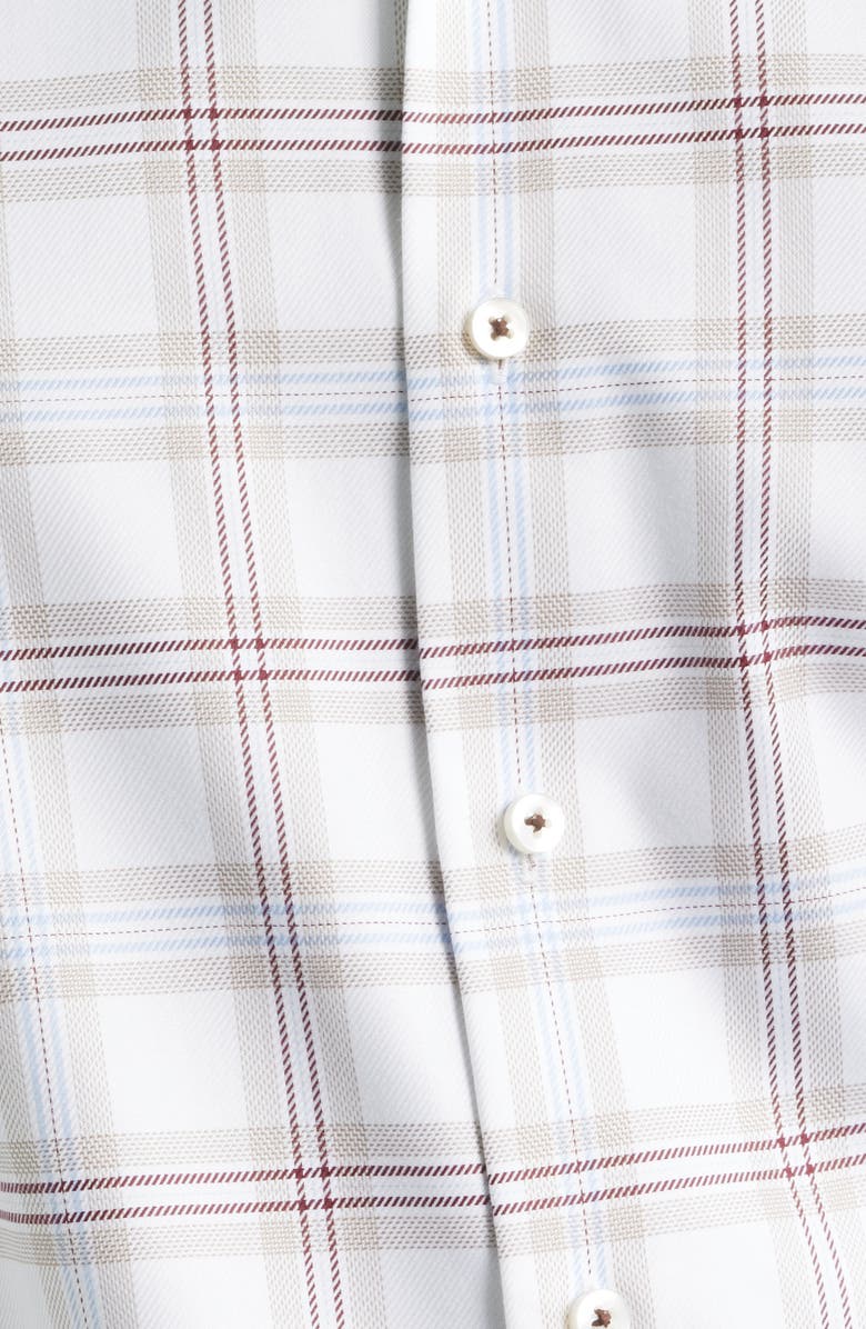 1863 by Eterna Modern Fit Plaid Non-Iron Cotton Dress Shirt, Alternate, color, Light Brown