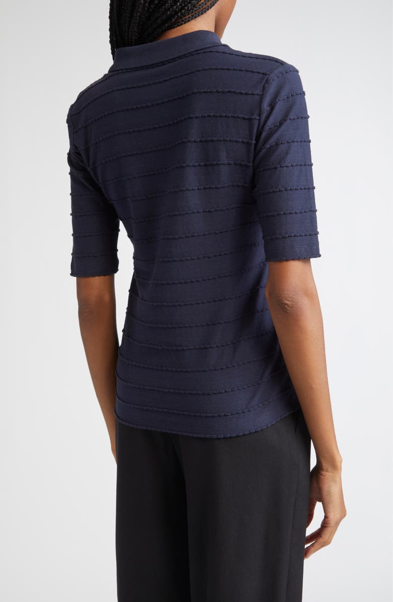 Emporio Armani Scallop Trim Collared T-Shirt, Alternate, color, Solid Dark Blue
