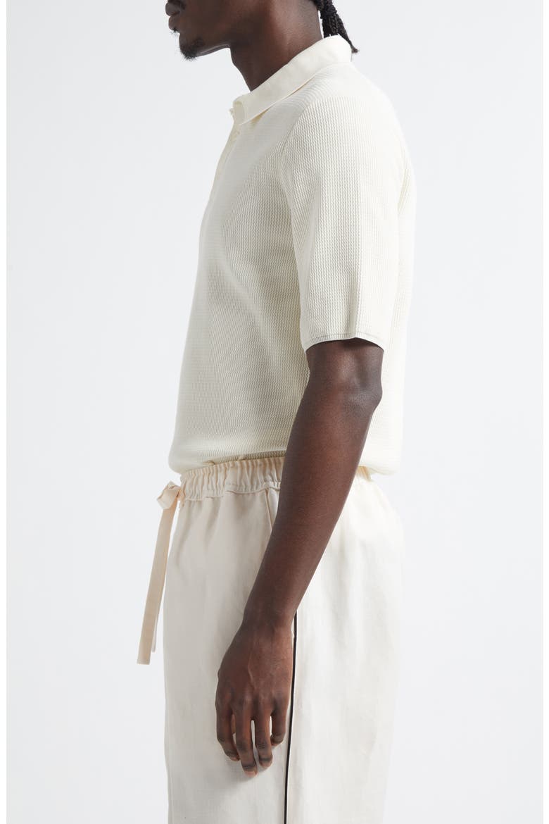 Cotton Knit Polo, Alternate, color, W0001 NATURAL WHITE