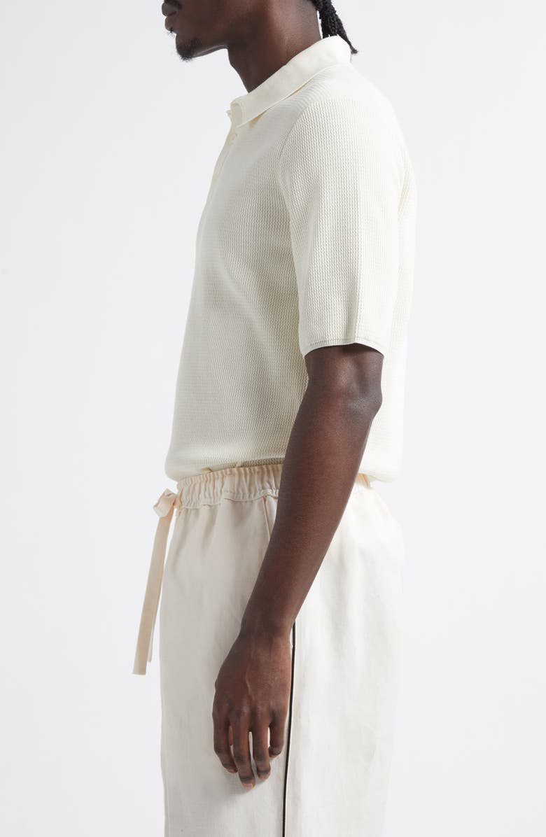 Dolce&Gabbana Cotton Knit Polo, Alternate, color, W0001 Natural White