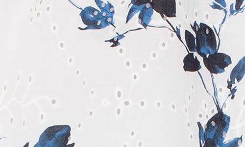 Liverpool Los Angeles Floral Flutter Sleeve Top In Indigo Rose