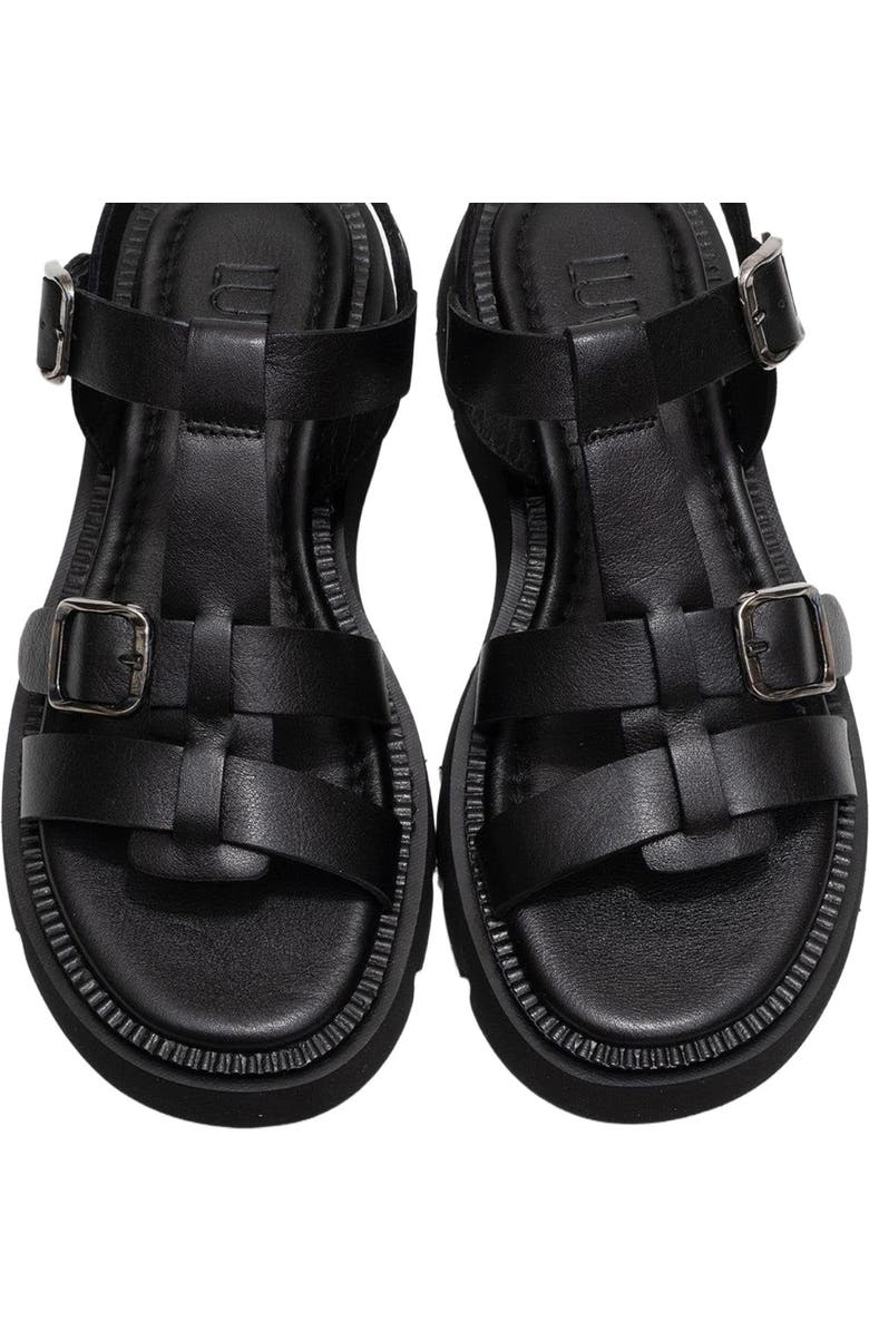 Forever & Always Shoes Melvin Leather Sandal, Alternate, color, Black Leather