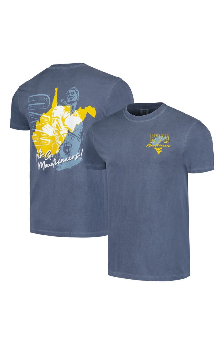 IMAGE ONE Unisex Navy West Virginia Mountaineers Hyper Local Two Tone Mascot State T-Shirt, Alternate, color,