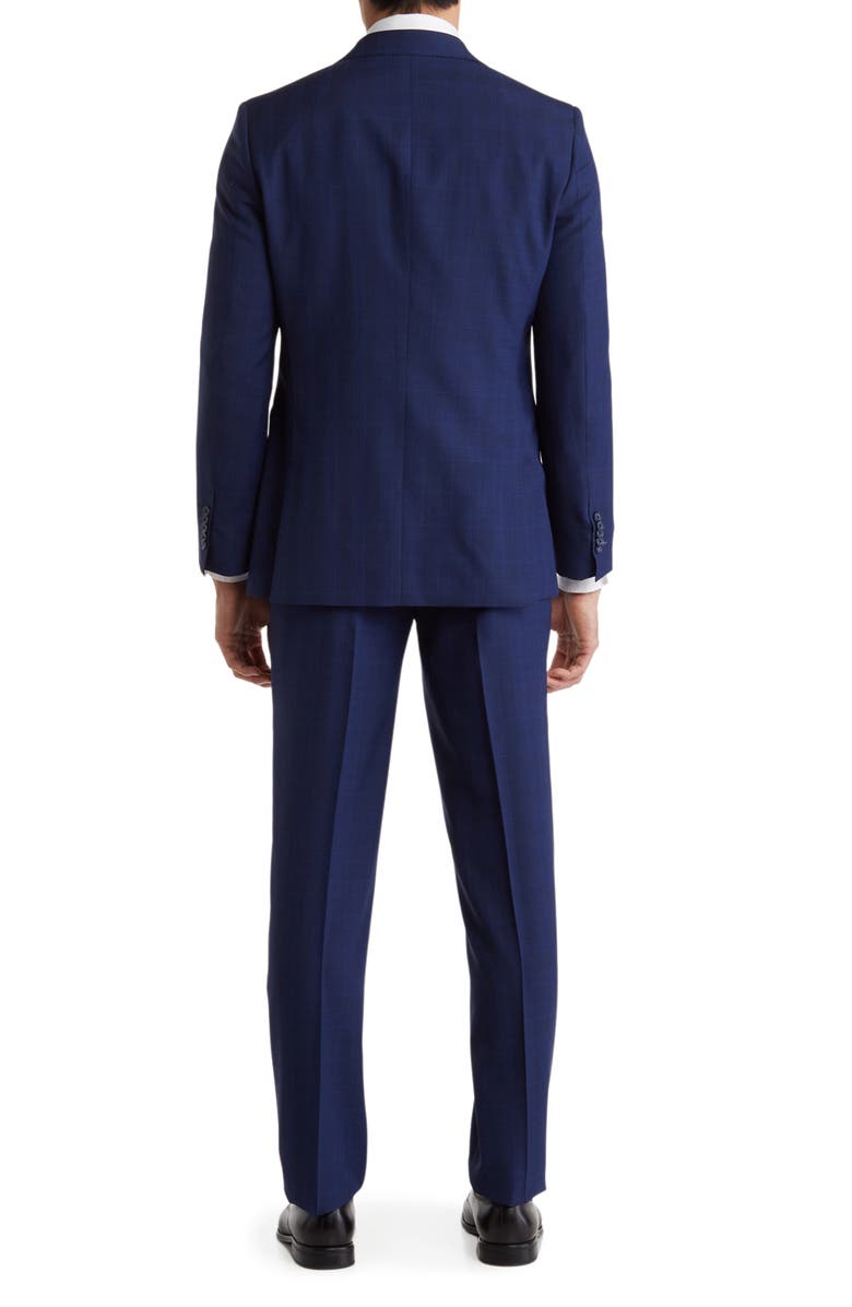 English Laundry Plaid Two Button Notch Lapel Trim Fit Wool Blend Suit, Alternate, color,