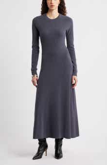 Nordstrom Long Sleeve Wool & Cashmere Rib Maxi Dress
