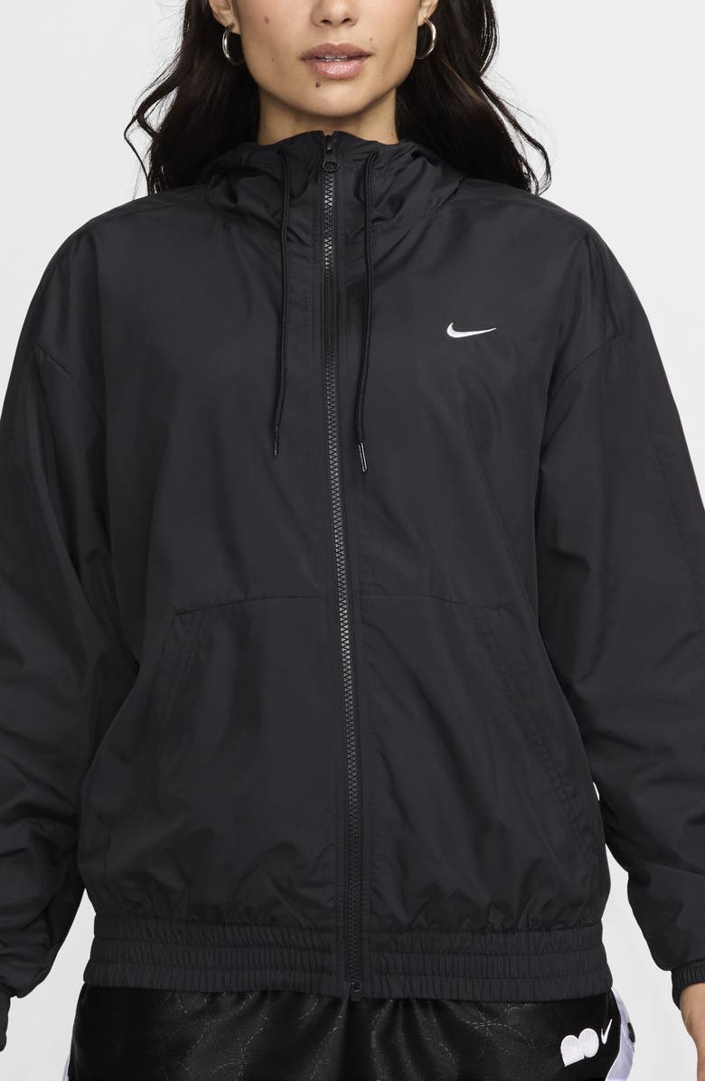 Nike Classic Hooded Zip Jacket, Alternate, color, Black/ White