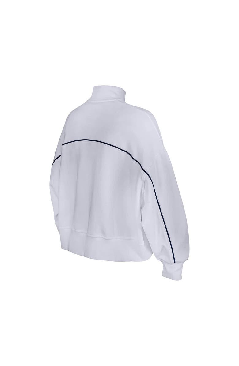 New Era Women
s New Era White Seattle Seahawks Functional Fandom Quarter-Zip Sweatshirt, Alternate, color, White