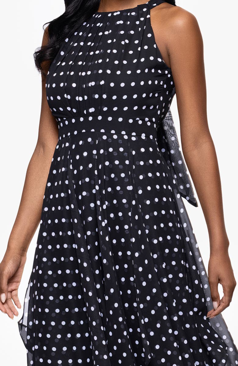 Betsy & Adam Polka Dot Handkerchief Hem Gown, Alternate, color,