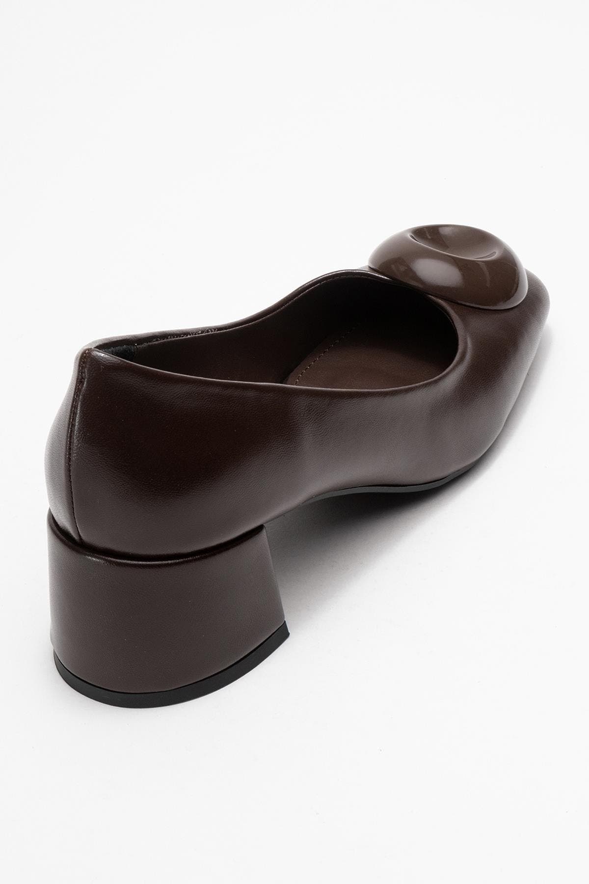 Prologue Shoes Mila Buckle Square Toe Block Heel Pump, Alternate, color, Brown