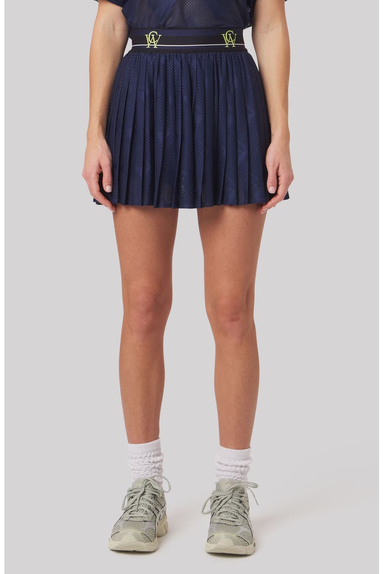 Celine Pleated Golf Miniskirt, Main, color, LEGACY NAVY BLUE