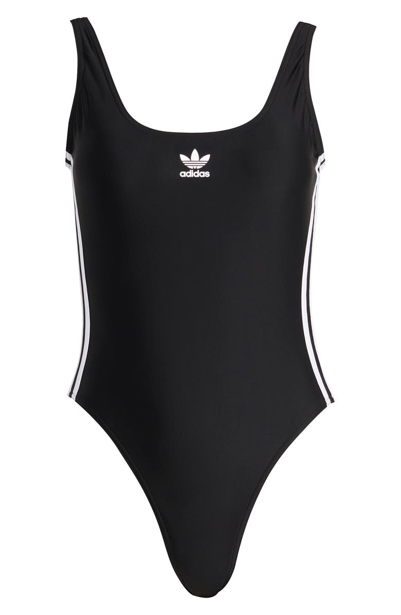 adidas Adicolor 3-Stripe One-Piece Swimsuit, Alternate, color, 