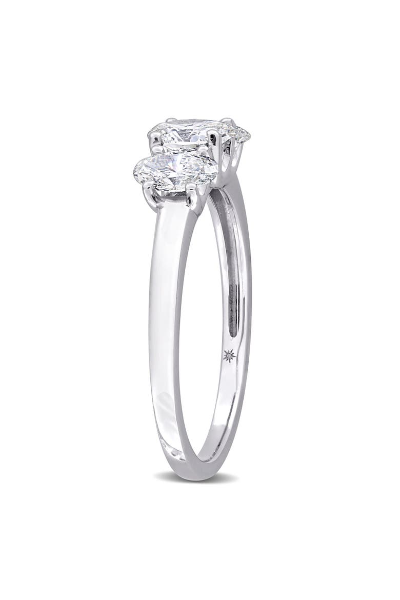 Lab Grown Diamond Oval 3-Stone Ring 14k, Alternate, color, White Gold