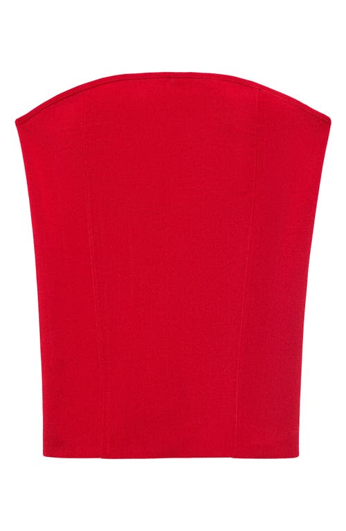 Mango Strapless Fitted Top Red In Red