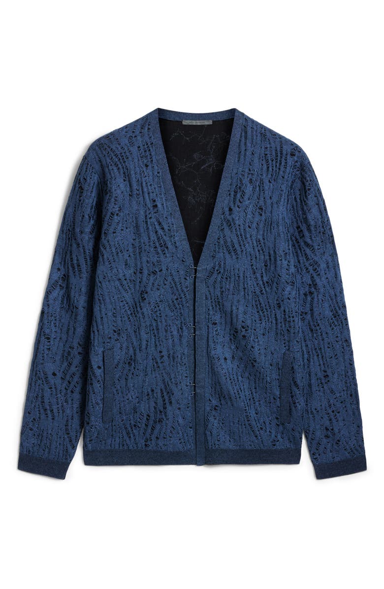 John Varvatos Joplin Cotton & Silk Blend Cardigan, Alternate, color, 