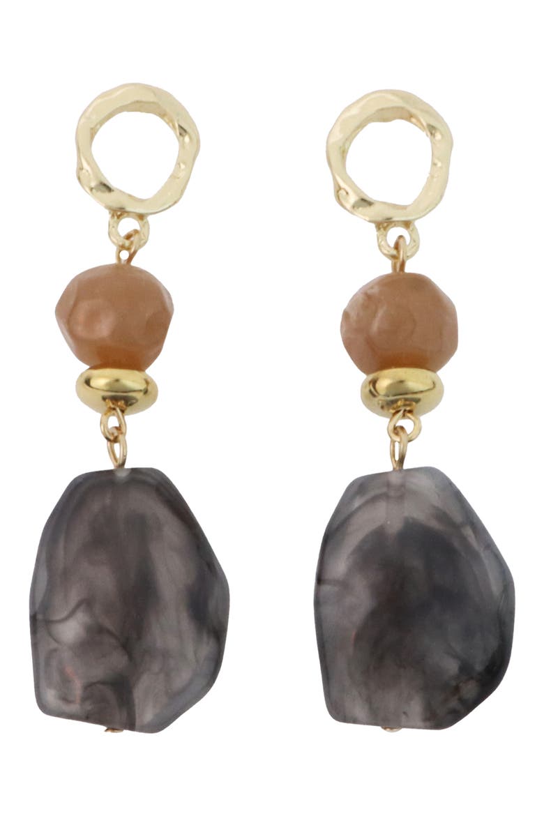 Resin Linear Drop Earrings, Main, color, GREY