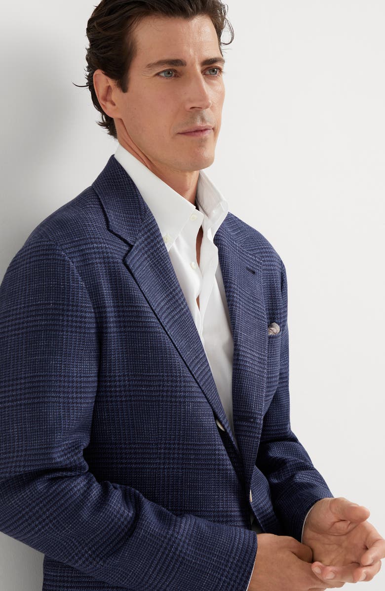 Brunello Cucinelli Prince of Wales deconstructed blazer, Alternate, color, 