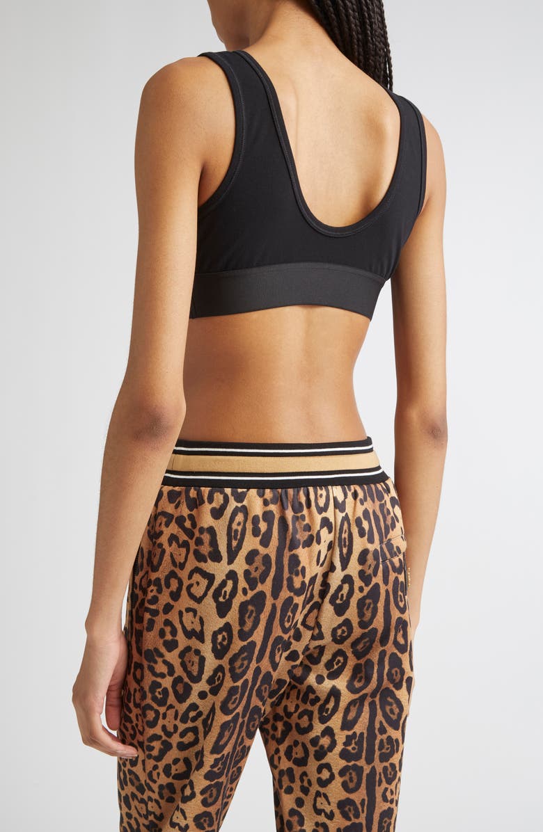 Dolce&Gabbana Logo Band Jersey Sports Bra, Alternate, color, 