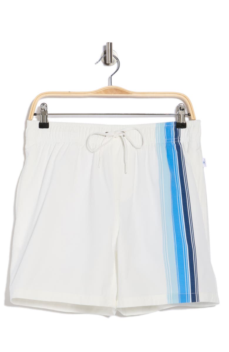 Vintage Summer Poolside Stretch Volley Swim Trunks, Alternate, color, White