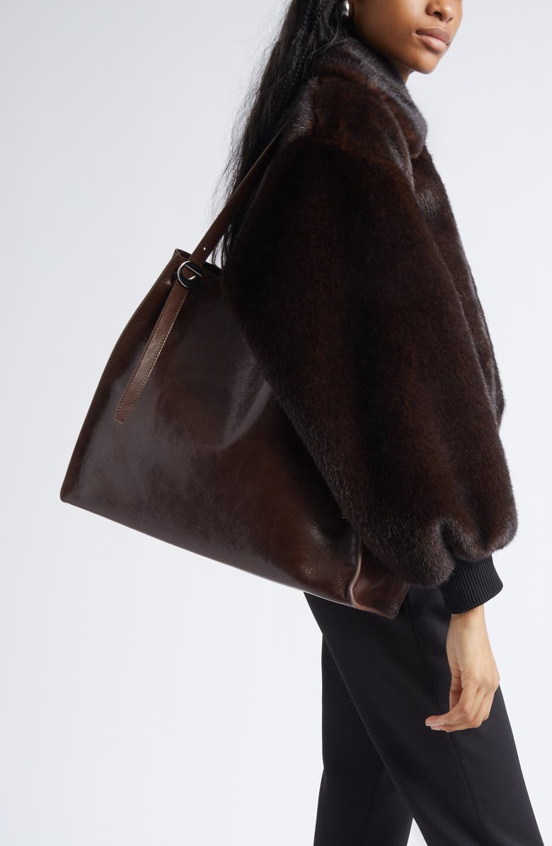 Coperni Belt Leather Tote, Alternate, color, Brw Brown