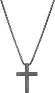 STEELTIME Men's Stainless Steel Square Cross Pendant Necklace