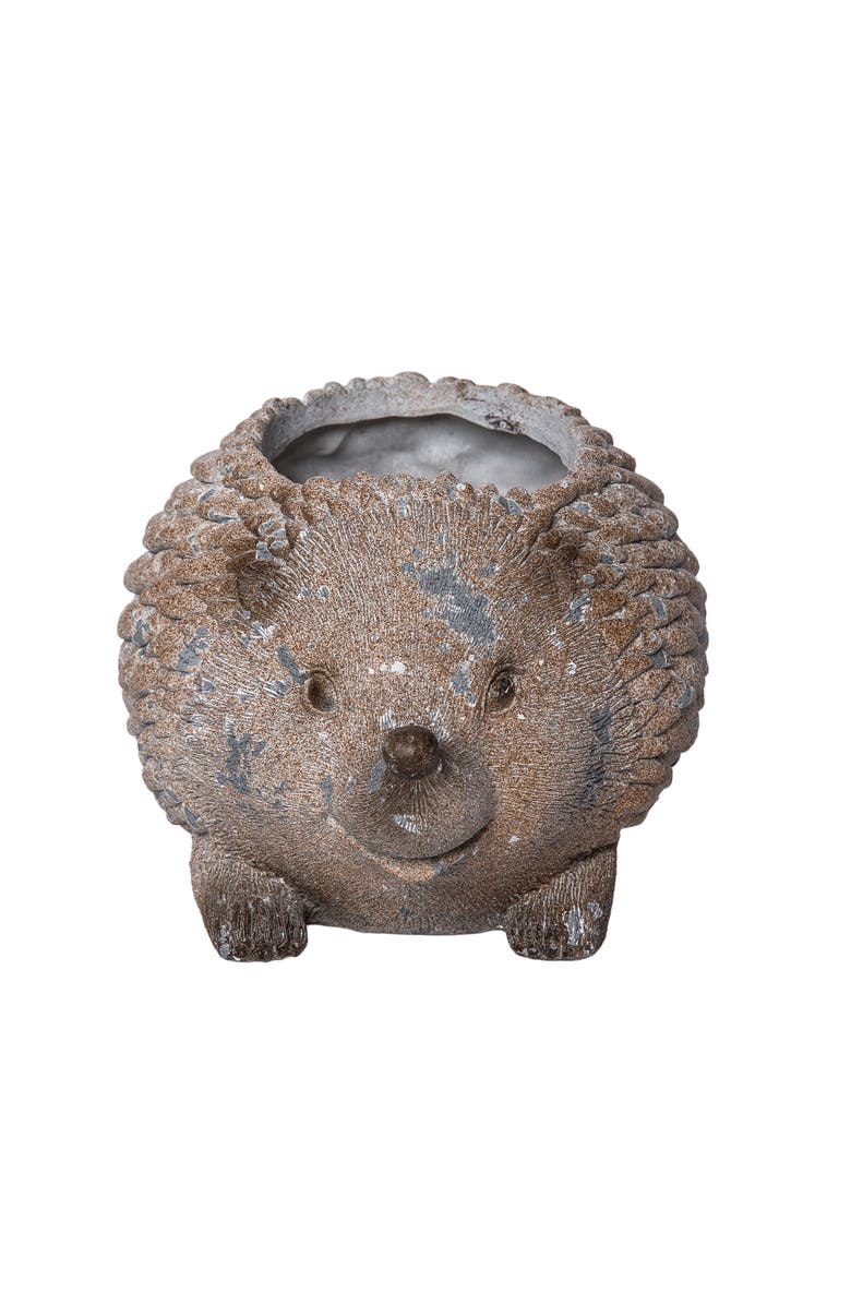 Transpac Resin Hedgehog Planter Multicolored for Spring Garden Decor, Alternate, color, Brown