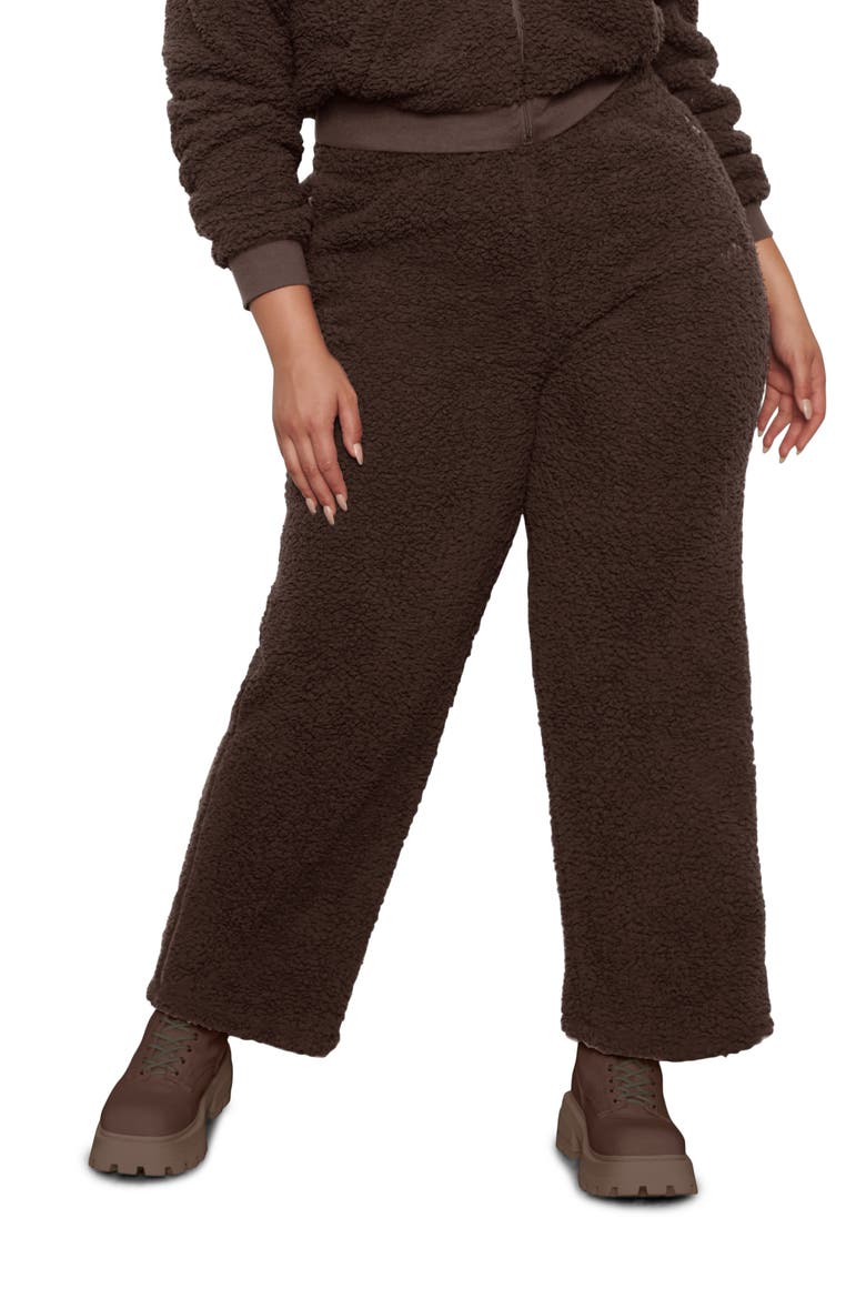 Teddy Track Pants, Main, color, ESPRESSO